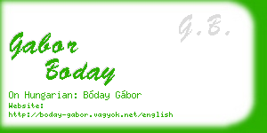 gabor boday business card